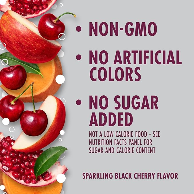 V8 +Energy Sparkling Black Cherry Juice Energy Drink, 11.5 fl oz Can (12 Pack)