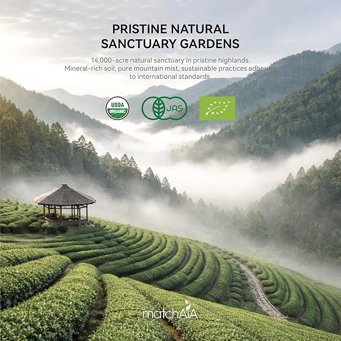 MatchAiA Organic Ceremonial Matcha Green Tea Powder - Superior Ceremonial Grade, First Spring Harvest, USDA Certified, 100% Pure - Sugar Free, Gluten Free (60g / 2.1oz Tin)