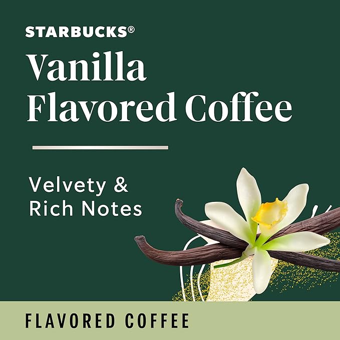 Starbucks K-Cup Coffee Pods, Flavored Hot or Iced Coffee, Vanilla, 60 Keurig Pods