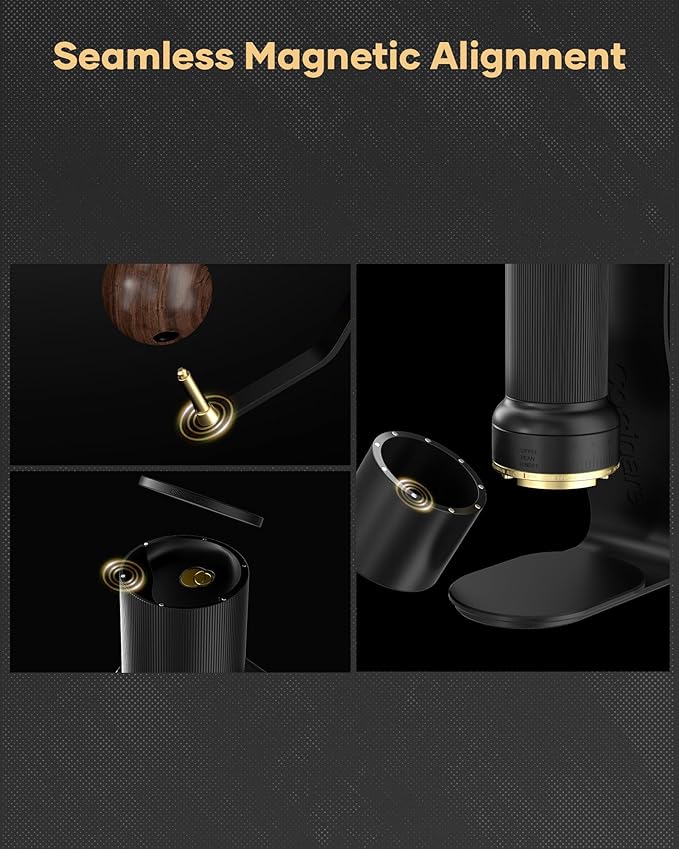 Cocinare ESSENCE DUO B38 Ultra Coffee Grinder - Electric Wireless 2-in-1 Removable Countertop Manual Grinder Kit, 80 Precision Setting, GhostEdge Burr - Design for Pour-over & Espresso(Obsidian Black)