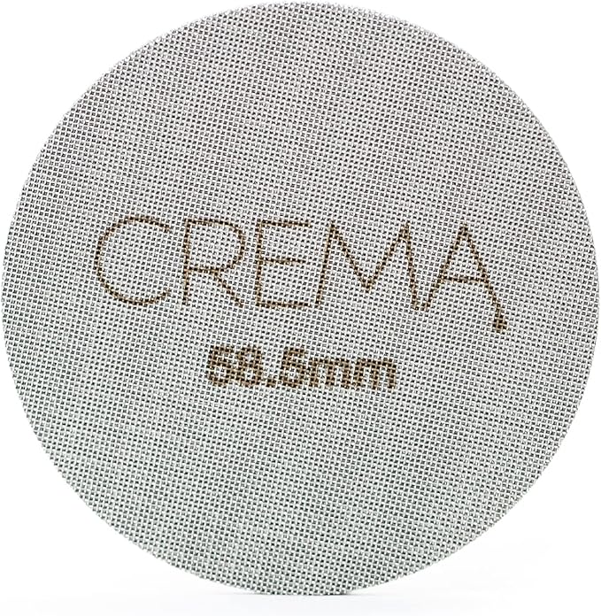 CREMA Coffee Products 58.5mm Puck Screen for Barista Models | 1.7mm Thick 316L Steel Filter | Balanced Water Flow for Improved Extraction | Prevent Channeling & Reduce Maintenance | Easy to Clean