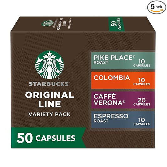 Starbucks by Nespresso Original Line, Intense Variety Pack, 50-count Espresso Pods