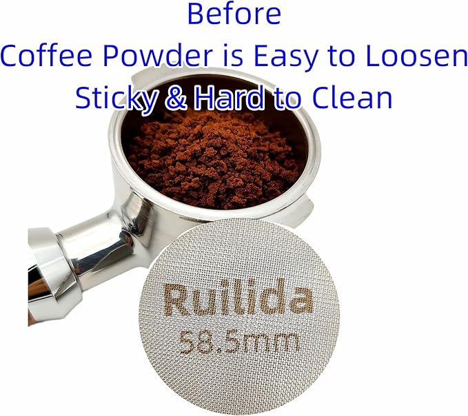 2 Packs Espresso Puck Screen 58.5mm, Reusable 1.7mm Thickness 150μm 316 Stainless Steel Professional Barista Coffee Filter Mesh Plate for Espresso Portafilter Filter Basket (58mm-58.5mm)