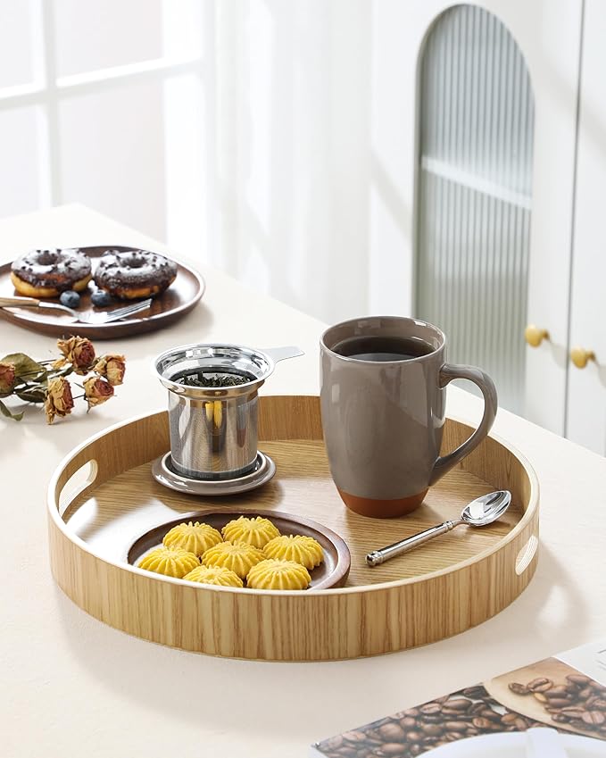 MALACASA Ceramic Tea Mug with Lid and Stainless Steel Infuser, 18 oz Large Tea Cup for Loose Leaf Tea, Heat-Resistant, Microwave & Dishwasher Safe, Speckled Glaze Coffee & Tea Brewer Mug, Khaki Brown