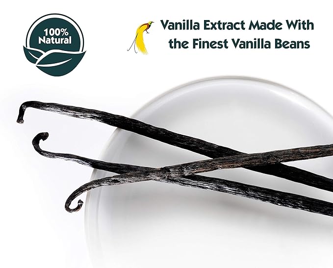 8 oz Pure Vanilla Extract - 100% Real Vanilla Extract - For Cooking, Drinks & Desserts - 100% Vegan, Sugar Free & Kosher - Non-GMO & Gluten-Free - Native Vanilla
