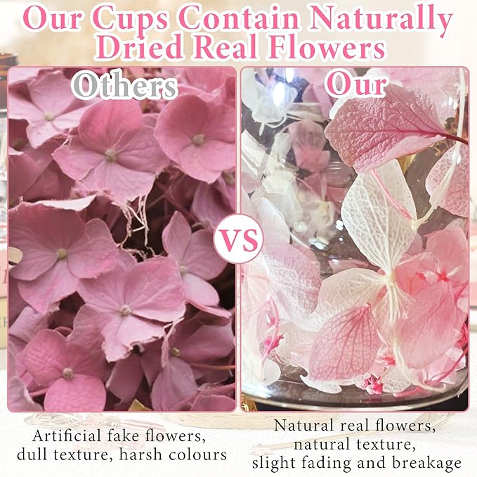 Personalized Gift for Women Double Wall Glass Flower Coffee Mug Tea cup Monogrammed Customized Birthday Valentine Mother's Day Christmas Gifts for Women Mom Wife Friends Sister Stocking Stuffers (E)