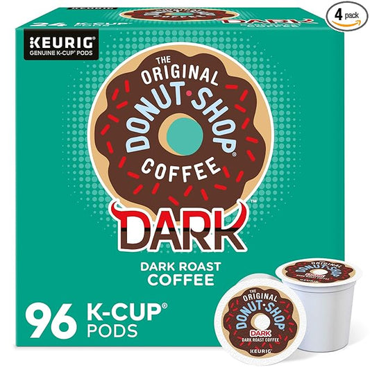 The Original Donut Shop Dark Coffee, Keurig Single-Serve K-Cup Pods, Dark Roast, 96 Count