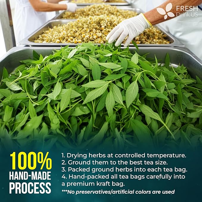 FreshDrinkUS, Tulsi Sleep Tea Bags | 135 Tea Bags | Herbal Blend with Tulsi Holy Basil, Chamomile, Gotu Kola, Ashwagandha & Peppermint | Naturally Caffeine-Free, Relaxing Evening Herbal Tea. Vegan