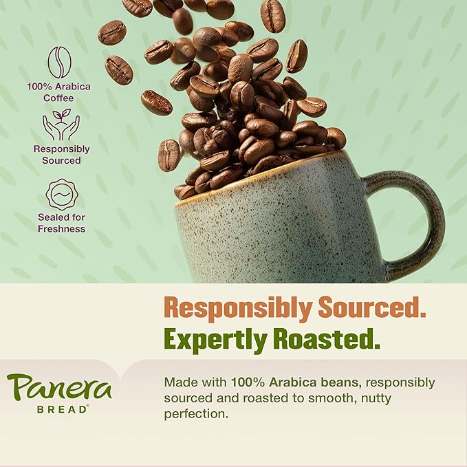 Panera Light Roast Ground Coffee, 100% Arabica, Sustainably Sourced – Smooth, Bright & Balanced Flavor – Clean Label, No Artificial Ingredients – Kosher, Gluten-Free 12oz Bag Pack of 6 (72oz Total)