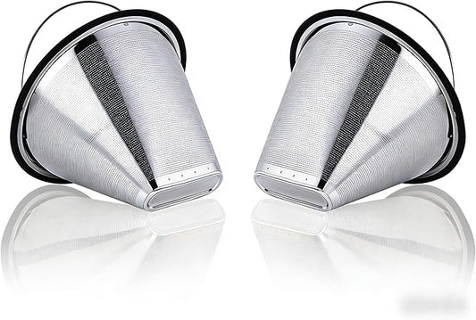 Reusable Stainless Steel Coffee Filter for Moccamaster KBGV KBT, Compatible with Technivorm Models 53935, 53949, 79318, Dishwasher Safe & Eco Friendly（2PCS）