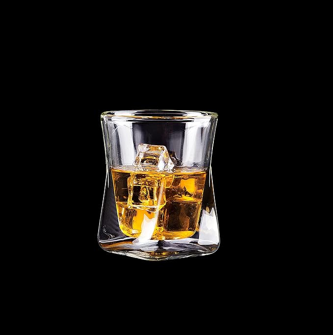 Ozeri Moderna Artisan Series 10 oz Double Wall Whiskey Glasses – Set of 2