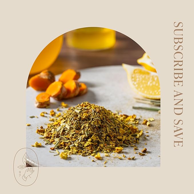 Rishi Tea Turmeric Ginger Herbal Tea - Organic Loose Leaf, Caffeine Free Blend with Spicy Ginger & Citrus, Hot or Iced - 16 Ounces (Pack of 1)