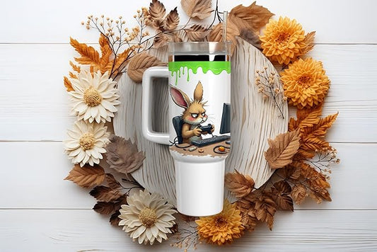 Personalized Gamer Tumbler with Handle, Stainless Steel, 40oz, Don't Talk To Me Design, Insulated Travel Mug