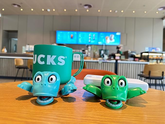JOD® Turtle Cup Holder,Turtle Coaster with Funny Expression, 2 PCs Cup Holder with Liftable Limbs & Expressive Face for Turtles,Tortoise Lover Gag Gifts Home Decor(2pc-Green Blue)