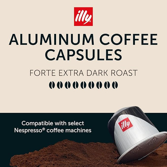 illy Espresso Compatible Capsules, Coffee Pods for Nespresso Original Line Machine, Forte Dark Roast, 100% Arabica, Premium Italian Coffee, Single Serve, 10 Count, 5 Pack