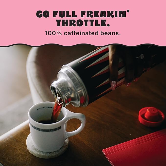 Control Freak Coffee Full Throttle - 100% Caffeine Ground Coffee (12 oz) | High Caffeine Strong Coffee Blend | Freshly Roasted Specialty Coffee Beans | Bold Flavor, Smooth Roast Balanced Espresso