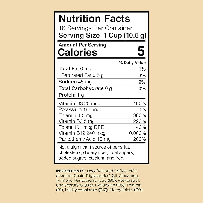 Decaf Genius Keto Coffee Pods with MCT Oil, Turmeric, and B Vitamins by VitaCup for Focus in Single Serve Pod Compatible with K-Cup Brewers Including Keurig 2.0, 32 CT