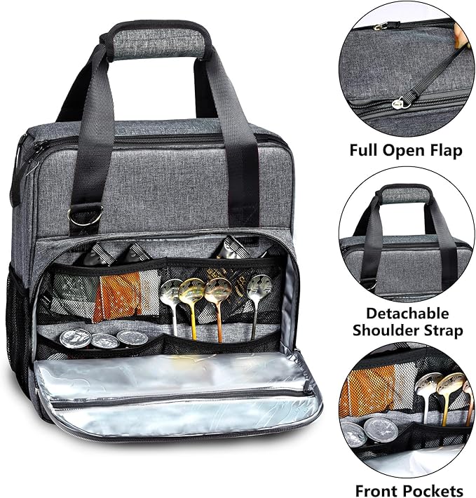BAGSPRITE Keurig K-Express Coffee Maker Travel Bag, K-Iced Single Serve Brewer Carrying Case with Multiple Pockets for K-Cup Pods, Storage Bag With Shoulder Strap
