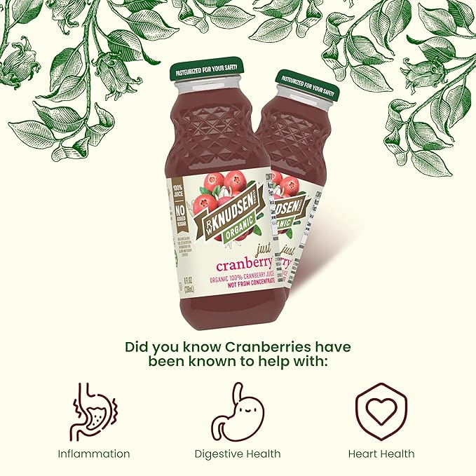 R.W. Knudsen Organic Just Cranberry Juice, 8 fl oz (12 Pack)