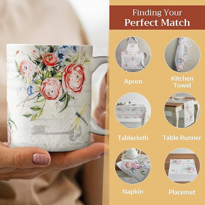 Maison d' Hermine Coffee Mug with Handles Fine Bone China Mugs Pack of One Tea Cups for Hot Beverages Cappuccino Latte Home Restaurant Office Perfect for Gift (Champ De Mars - Paris, 12 Ounce)