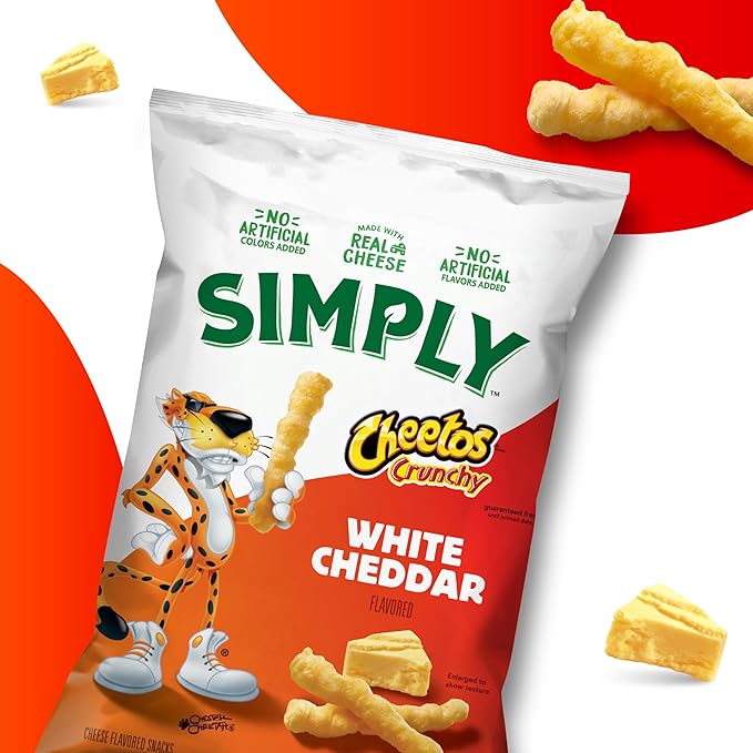 Simply, Cheetos Crunchy White Cheddar, 0.875 Ounce (Pack of 36)