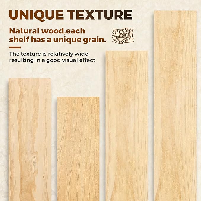 Floating Wall Shelves 30x6.8x1.7 Inch – Solid Wood Rustic Shelves in Natural Wood Finish – Wall Mounted Heavy Duty Display Shelf for Kitchen, Bedroom, Living Room – Set of 2