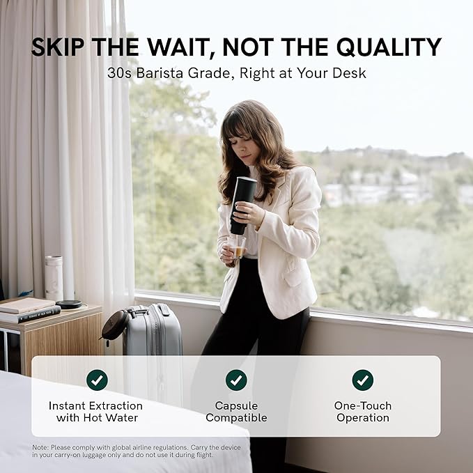 OutIn Nano Portable Electric Espresso Machine with Fino Portable Electric Coffee Grinder, Brown & Red