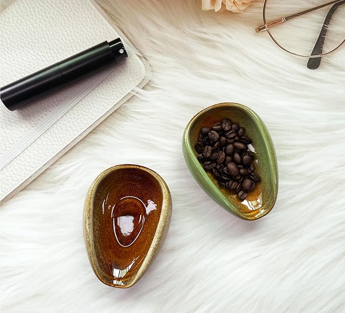 Coffee Bean Dosing Cup with RDT Spray Bottle Set, Ceramic Single Dose Measuring Tray, Coffee Bar Accessories, Green, 25g Capacity