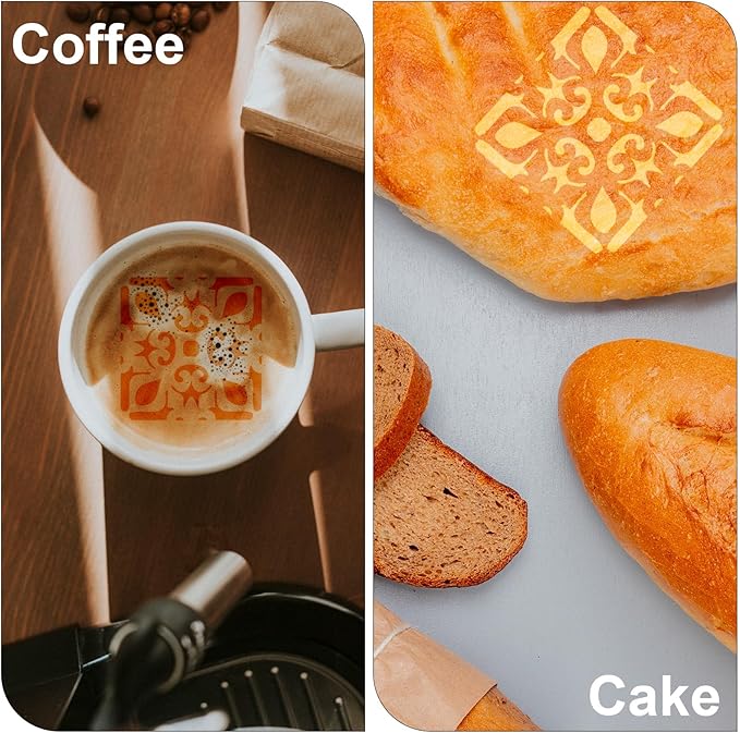 25 Pcs Scroll Tile Cookie Stencils, Royal Icing Cookie Cake Stencils Reusable Pattern, Chinoiserie Tiles Airbrush Painting Stencil, Craft Painting Stencil for Coffee Cake Dessert