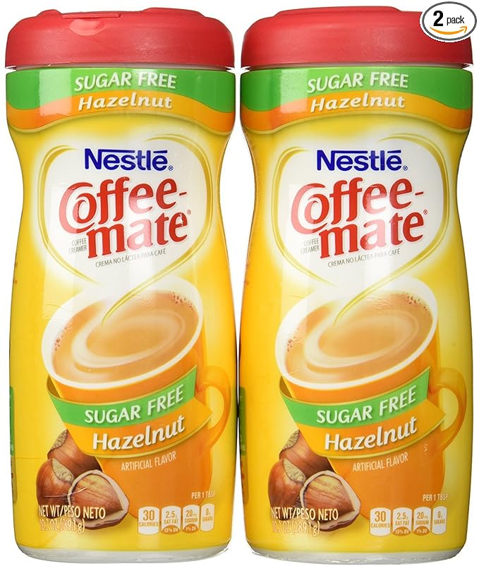 Coffeemate Sugar Free Hazelnut 10.2 Ounce (Pack of 2)