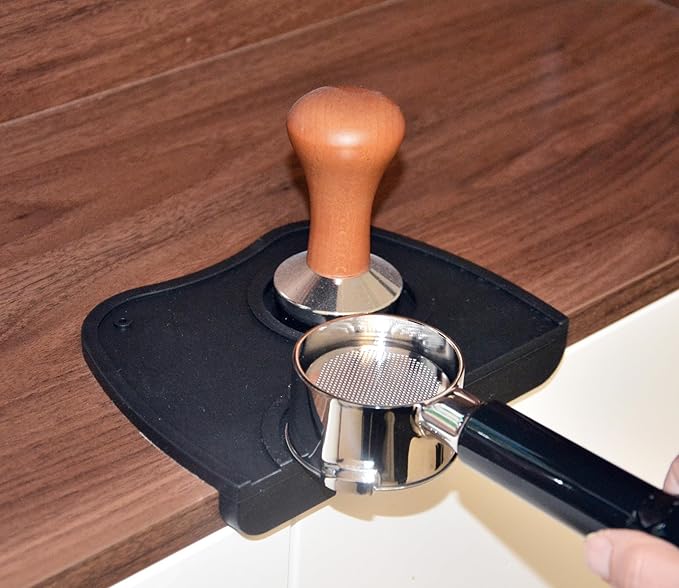 IAOSEN Silicone Gel Coffee Tamper Mat, Espresso Silicone Mat 6.9 in X 4.9 in, Silicone Tamping Pad for Barista Tool Home Kitchen Bar Coffee Shop