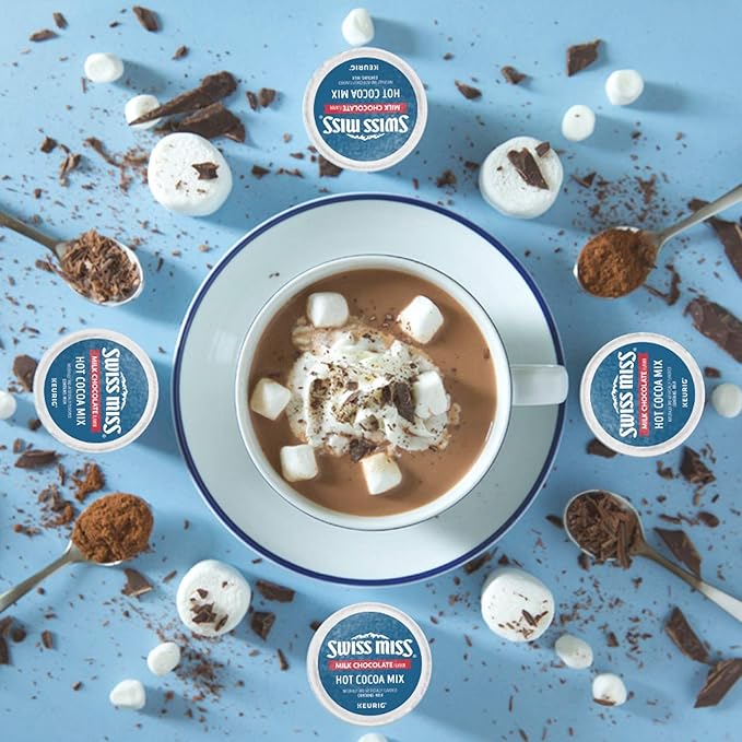 Swiss Miss Milk Chocolate Hot Cocoa, Keurig Single-Serve Hot Chocolate K-Cup Pods, 96 Count