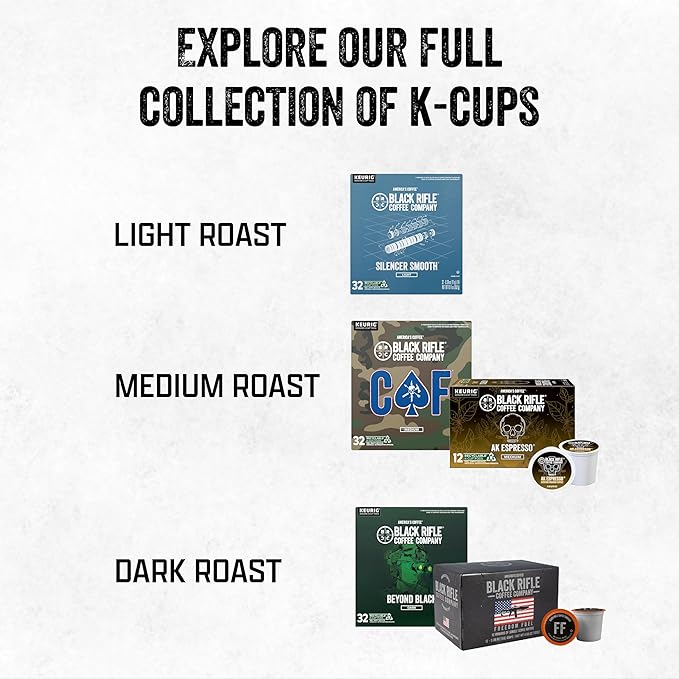 Black Rifle Coffee Company Supply Drop Variety Pack (48 Count of K Cups) - Silencer Smooth, AK Espresso, Just Black, & BeyondBlack KCup Pods - K Cups Coffee Variety Pack