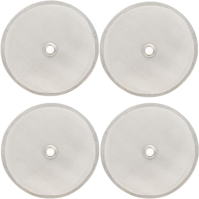 Universal French Press screen 4 inch for 34oz/8 cups/1000ml coffee press, 4 Pack french press filter replacement screen with metal center ring
