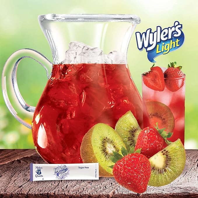 Wyler's Light Pitcher Packs, Water Drink Mix,Kiwi Strawberry,6 Pitcher Packets (Pack of 2)