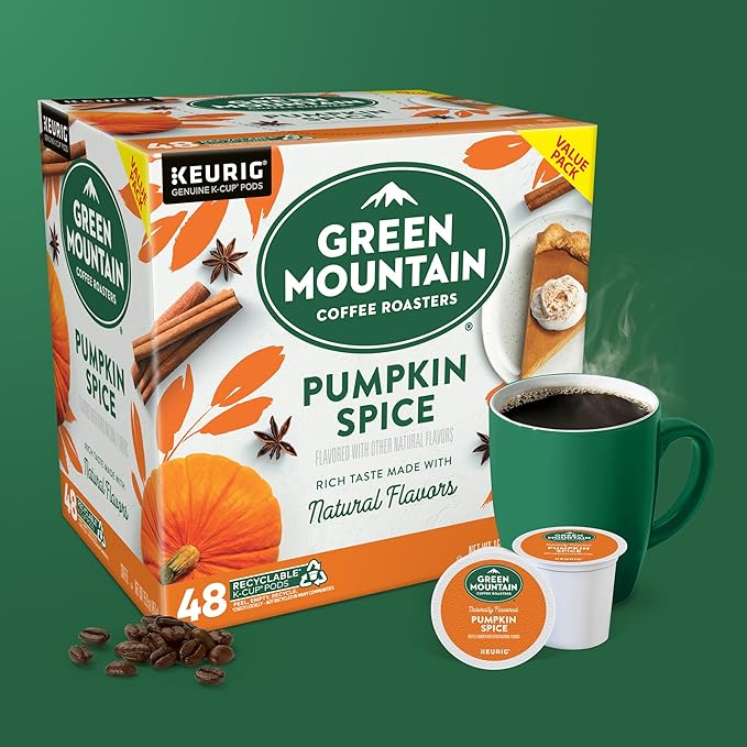 Green Mountain Coffee Roasters Pumpkin Spice Coffee, Keurig Single Serve K-Cup Pods, 48 Count
