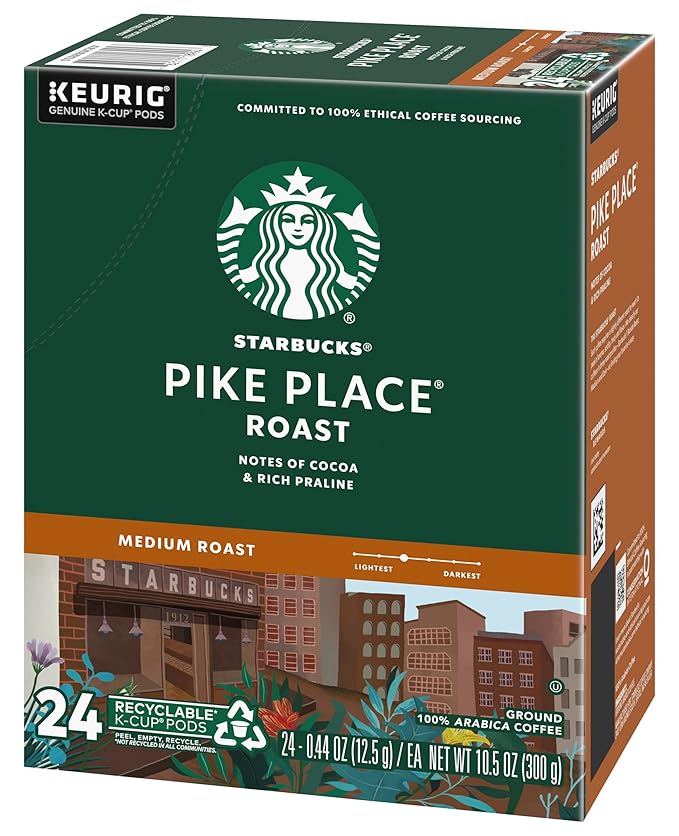 Starbucks® Single-Serve Coffee K-Cup®, Pike Place, Carton Of 24