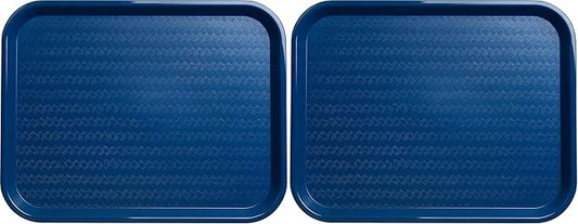 Carlisle FoodService Products Cafe Plastic Fast Food Tray, 14" x 18", Blue (Pack of 2)