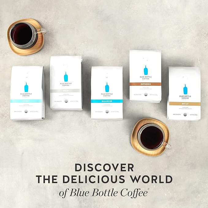 Blue Bottle Whole Bean Organic Coffee, Bright, Light Roast, Bag,12 Ounce (Pack of 2)