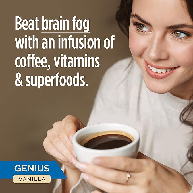 Genius Vanilla Keto Coffee Pods by VitaCup w/MCT Oil, Turmeric, B Vitamins, & D3 for Energy & Focus in Single Serve Pod Compatible with K-Cup Brewers Including Keurig 2.0, 32 CT