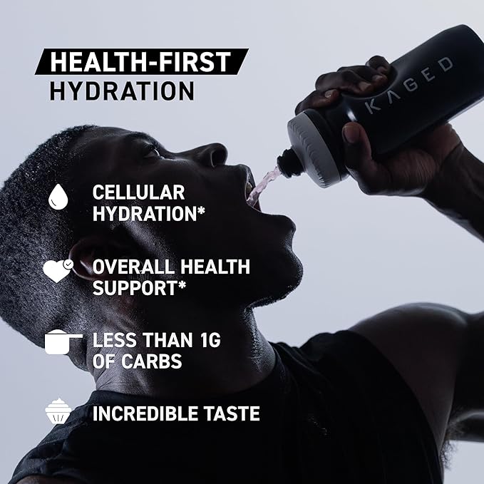 Kaged Daily Hydration | Sugar Free Electrolyte Powder Drink Mix for Men and Women | 30 Servings