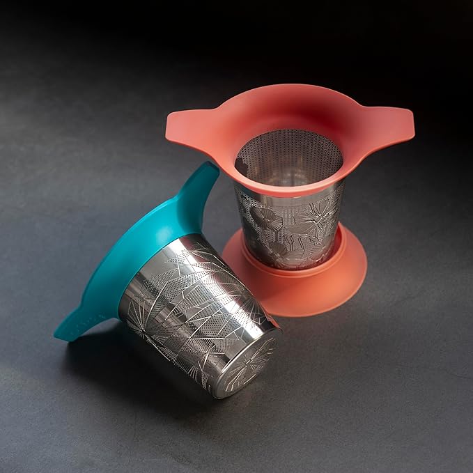 Tea Basket For Loose Tea Loose Leaf Tea Steeper For Loose Leaf Tea Stainless Tea Infuser Fine Mesh Tea Infuser Tea Filter Strainer Tea Diffusers For Loose Tea Brewer (Dewy Morning)