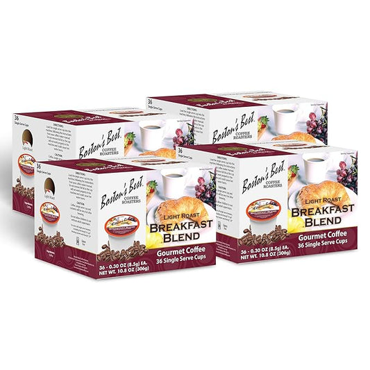 Boston’s Best - Smooth Light-Roast Breakfast Blend, Delicious Gourmet Coffee Compatible with Keurig Coffee Maker - 144 Count (Pack of 1)