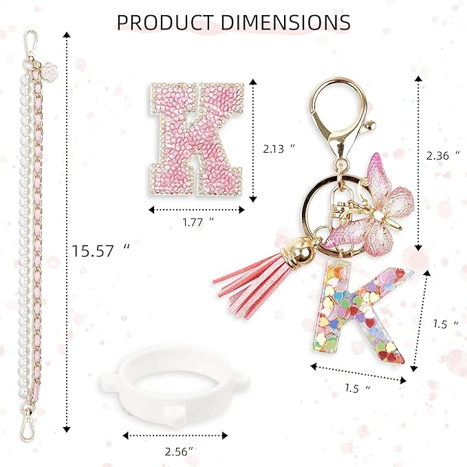 Letter Handle Strap Accessories with Cute Initial Charm Compatible with Owala Water Bottle 24oz 32oz 40oz Owala Kids