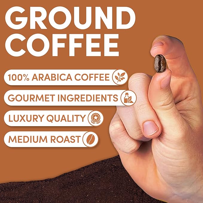 Sarasota Coffee Ground Cinnamon Pecan Brownie | Medium Roast Gourmet Flavored Coffee Grounds | Low Acid, Mold Free, Specialty Grade Flavored Bulk Ground Coffee | 5lb (80 oz)