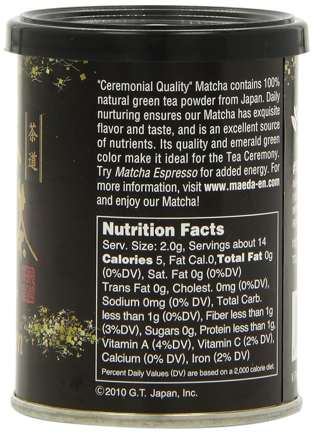 Maeda-En Matcha Ceremonial Quality Green Tea Powder, 1-Ounce