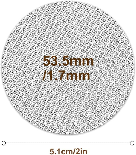 53.5mm Coffee Puck Screen & Walnut Puck Screen Holder, 316 Stainless Steel Espresso Filter for Espresso Portafilter, Professional Tool for Portafilter Filter Basket