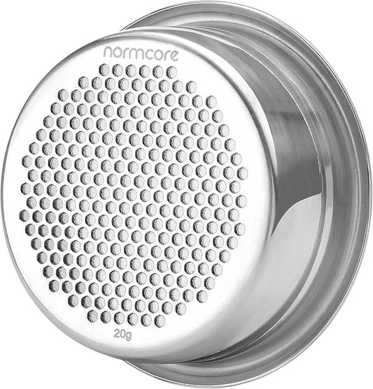 Normcore 58mm Portafilter Basket Coffee Filter, Double Layer, 304 Stainless Steel, 0.8mm Thickness, Comes with 58.5mm Puck Screen, 20 Gram
