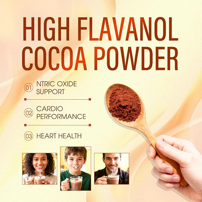 High Flavanol Cocoa Powder, Cocoa Flavanols 1200mg & Flavonoids, Improve Circulation, Energy, Supports Heart Health (2)