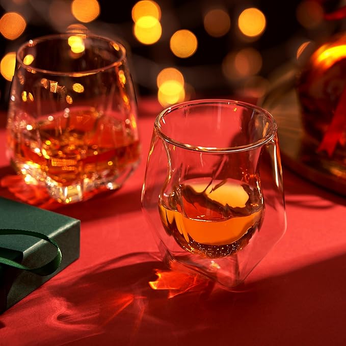Viski Aerating Whiskey Tumbler, Whiskey Tasting Glass, Double Walled Snifter, Specialty Bourbon Tumbler, Clear Glass, Dishwasher Safe, 6 Oz, Set of 1